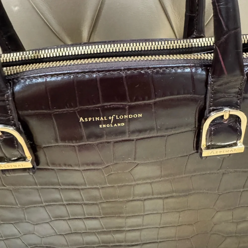Aspinal of London Croc-Embossed Editors Tote Bag - Picture 7 of 10